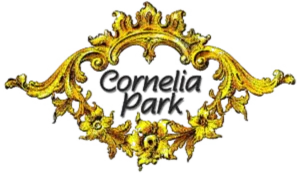 The Cornelia Park logo in monochrome