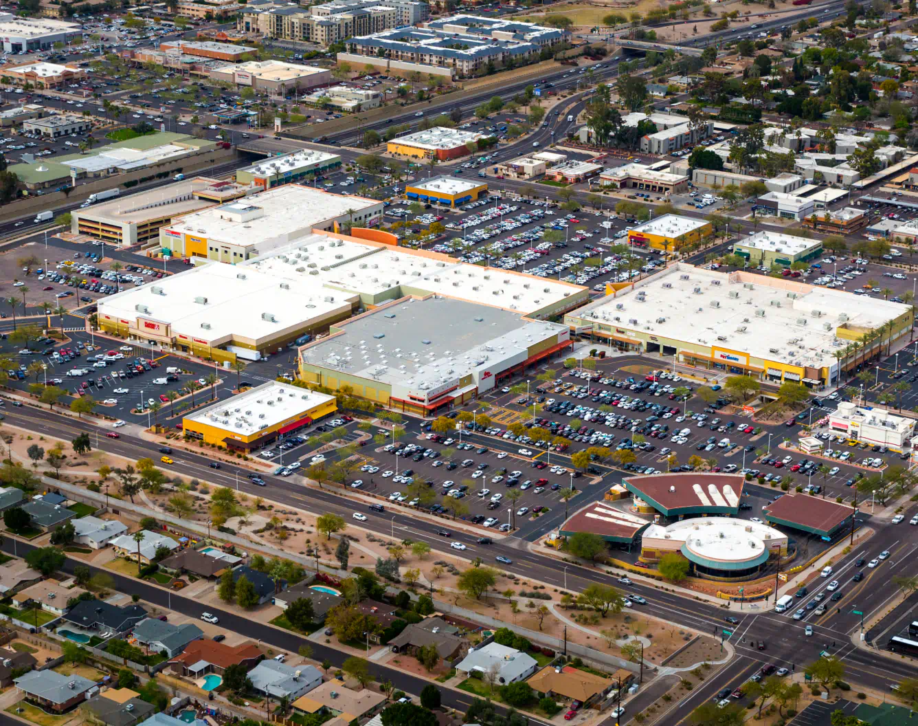 Arial view of Camelback Colonnade