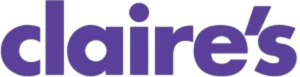 The Claire's logo in monochrome