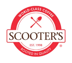 The Scooter's Coffee logo in monochrome