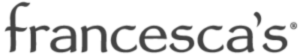 The Francesca's logo in monochrome
